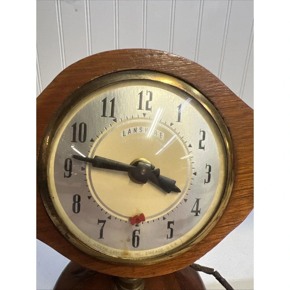 Vintage Wooden Propeller Electric Wall Clock by Lanshire Parts Or Repair 18